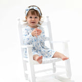 Blue Bows and Flowers - Simple Dress and Bloomer
