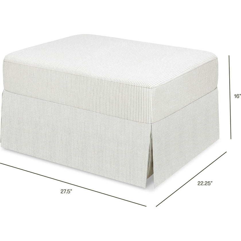 Crawford Gliding Ottoman in Fog Chatham Stripe Performance Eco-Weave