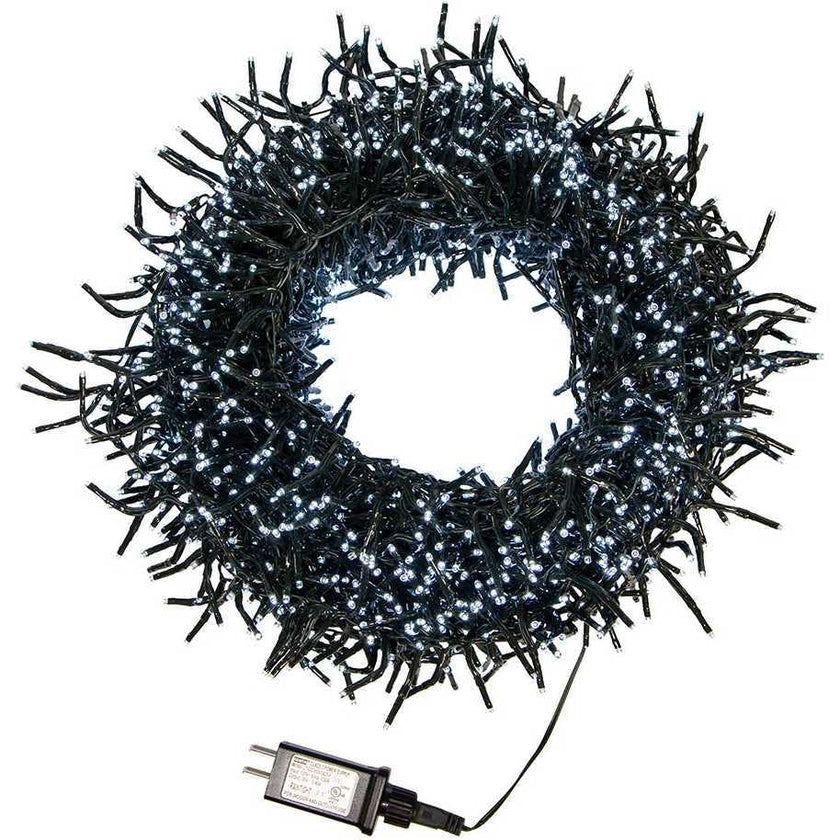 2000-Light 65-Foot Cluster Garland with Cool White LED Lights
