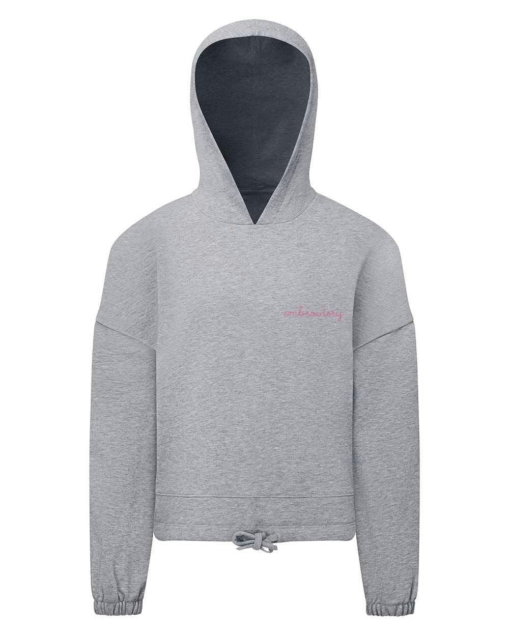 Cherry Monogrammed Girls Cropped Hoodie