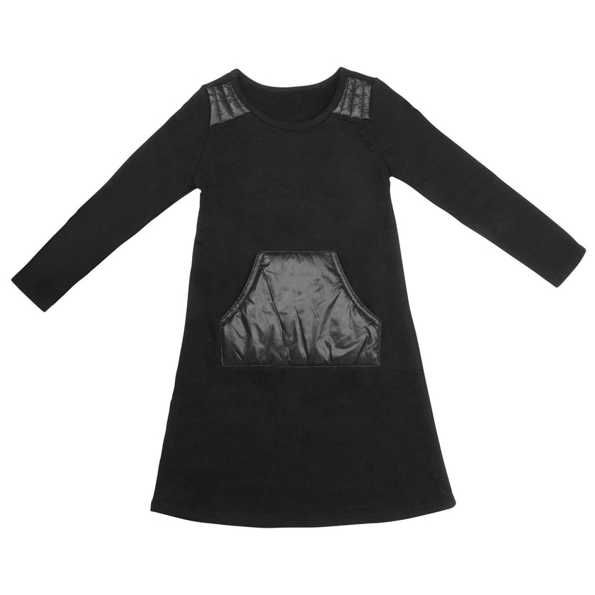 Puffed Pocket Long Sleeve Dress
