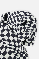 Two Piece Teknik Snowsuit White Checkered Print