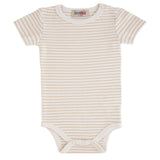 Beige Striped Modal Bodysuit