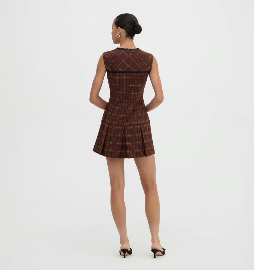 The Michelle Dress - Chestnut Plaid