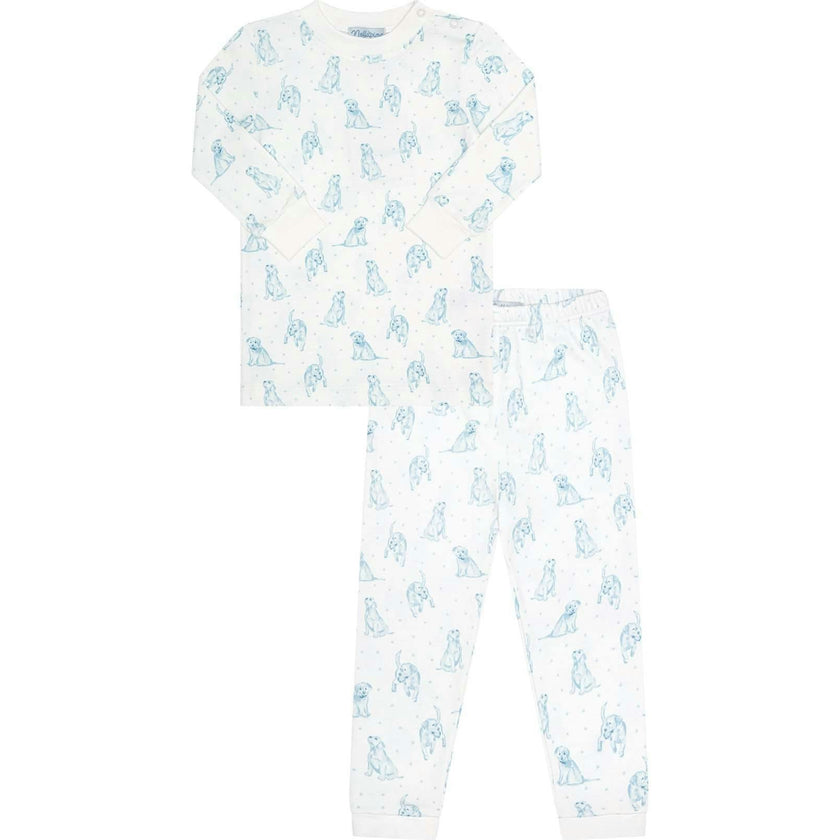 Blue Puppy Love Print Pajamas