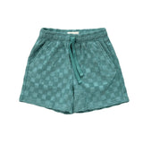 Boys Terry Shorts in Oil Blue Checkered