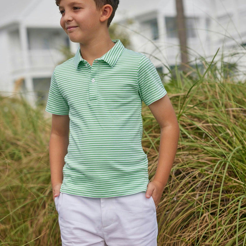 Short Sleeve Polo - Green Stripe