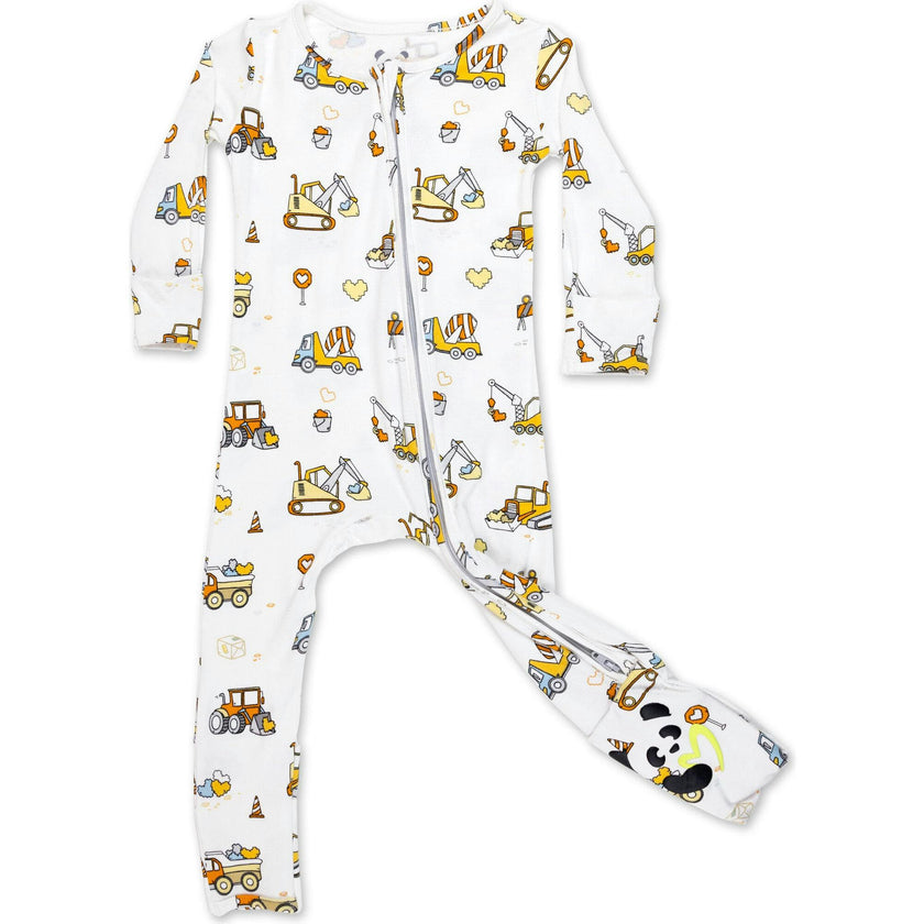 Love Trucks White Bamboo Convertible Footie