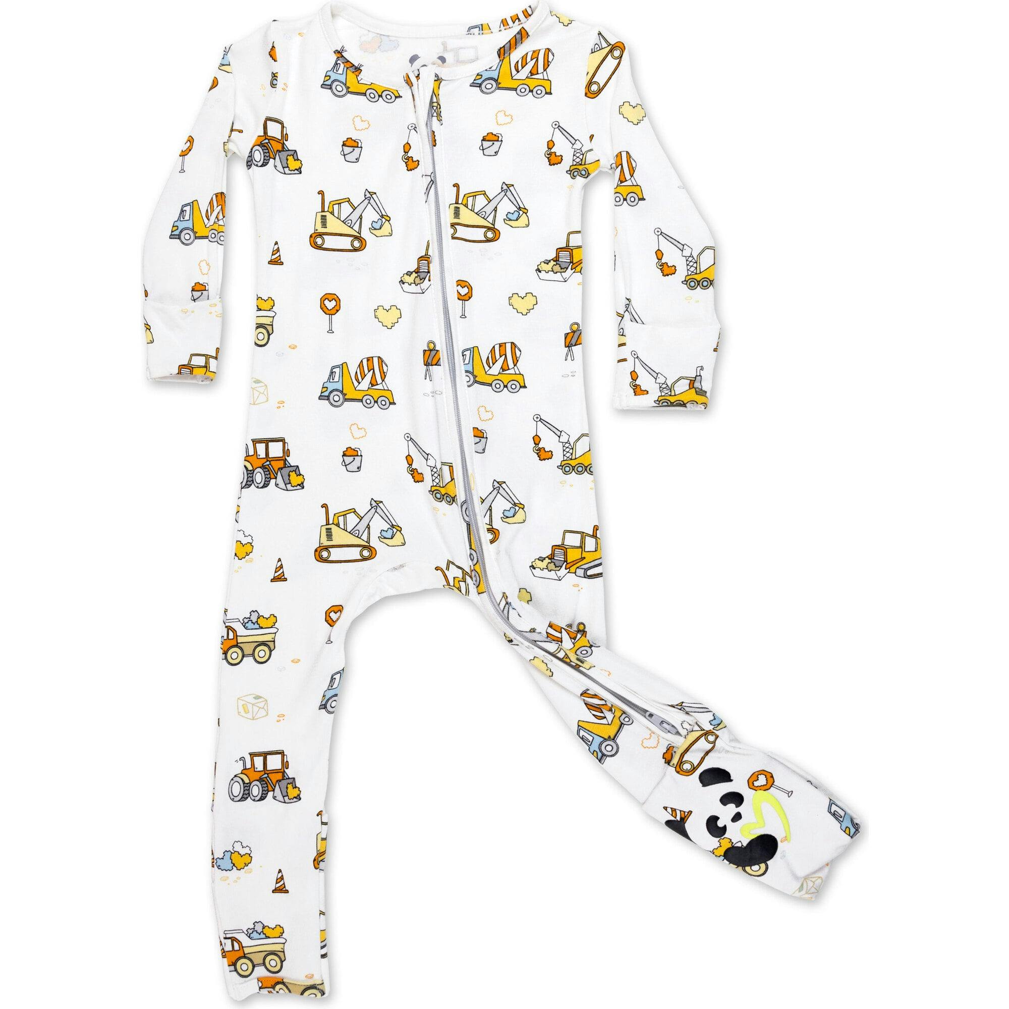 Love Trucks White Bamboo Convertible Footie
