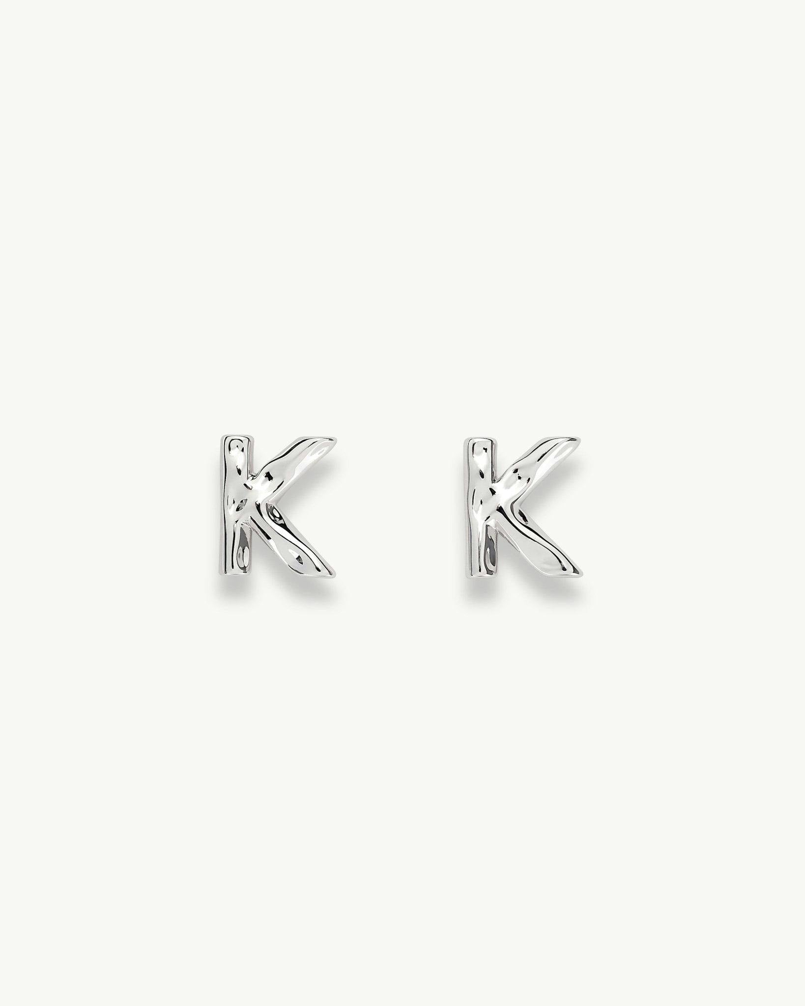Monogram Studs in Silver