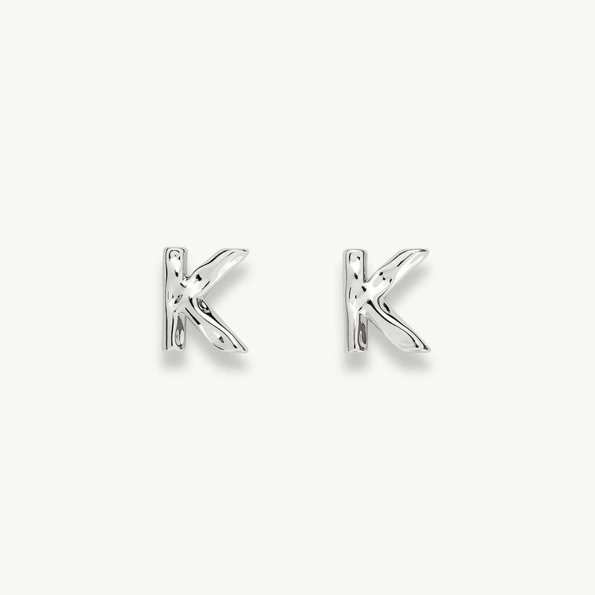 Monogram Handmade Gold Plated Stud Earring