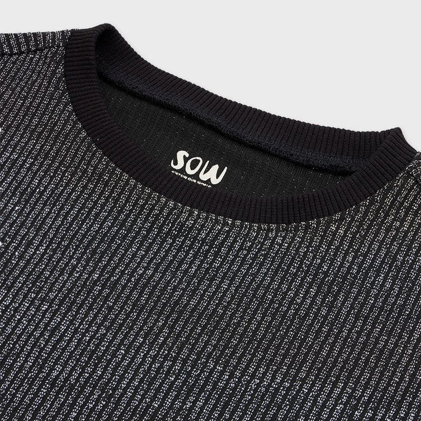 Cropped Glitter Ribbed T-Shirt