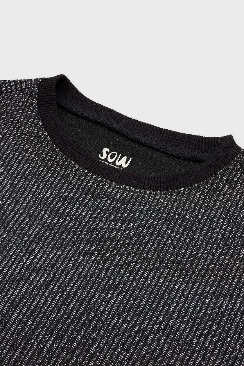 Cropped Glitter Ribbed T-Shirt