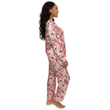 Women's Martinique® Pink Banana Leaf Long PJ Set - SILK