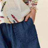 Girls Bailey Ruffle Pant - Chambray
