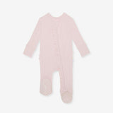 Icing Pink Pointelle Footie Ruffled Zippered One Piece