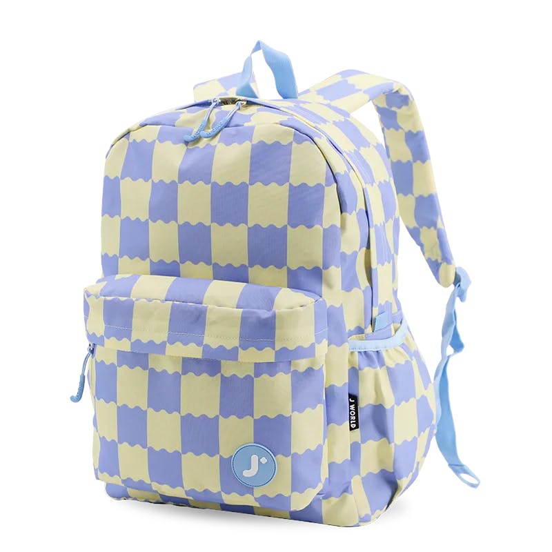 Oz Daypack Backpack with Doodle Large Pencil Case in Wiggle Blue