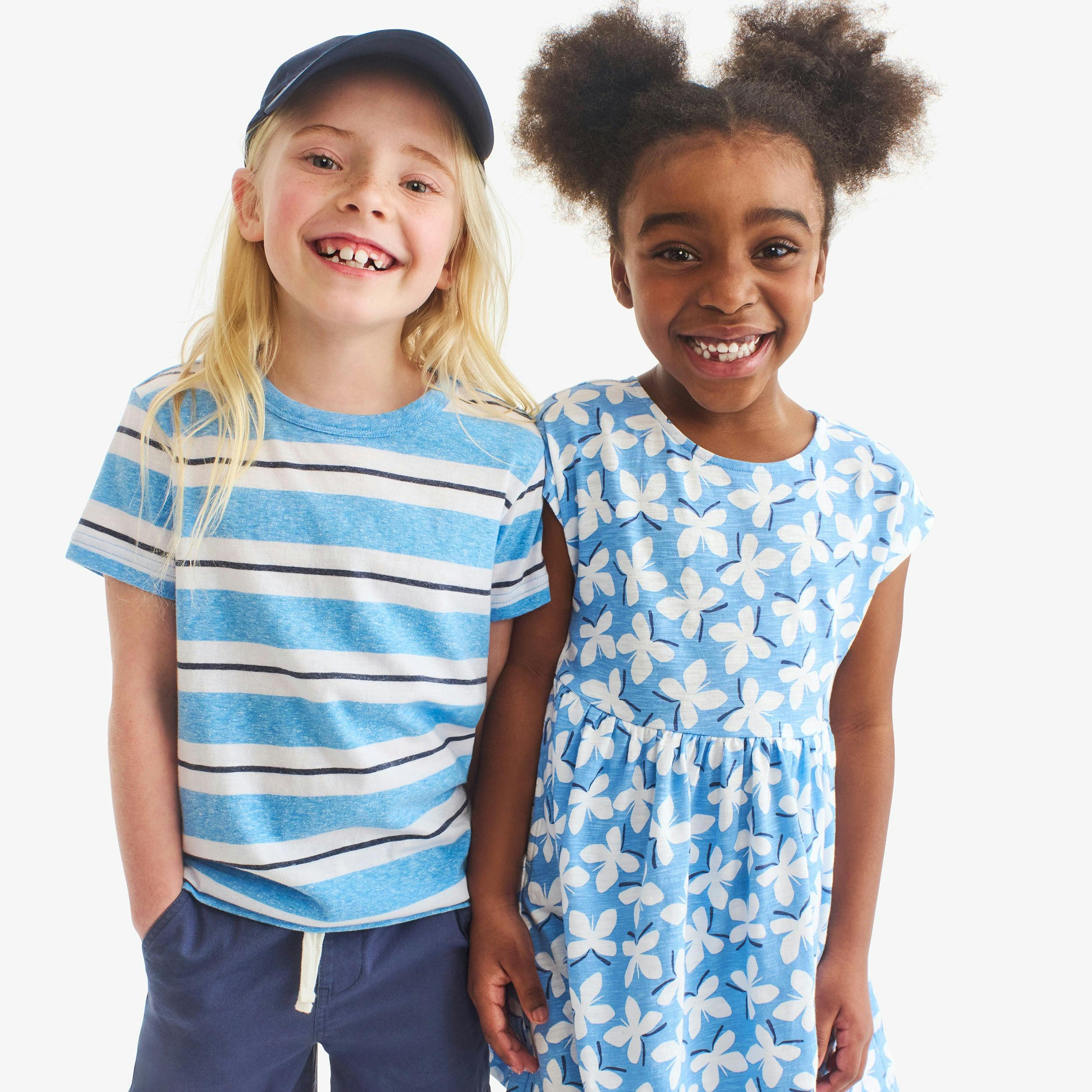 Kids heathered tee in multi stripe