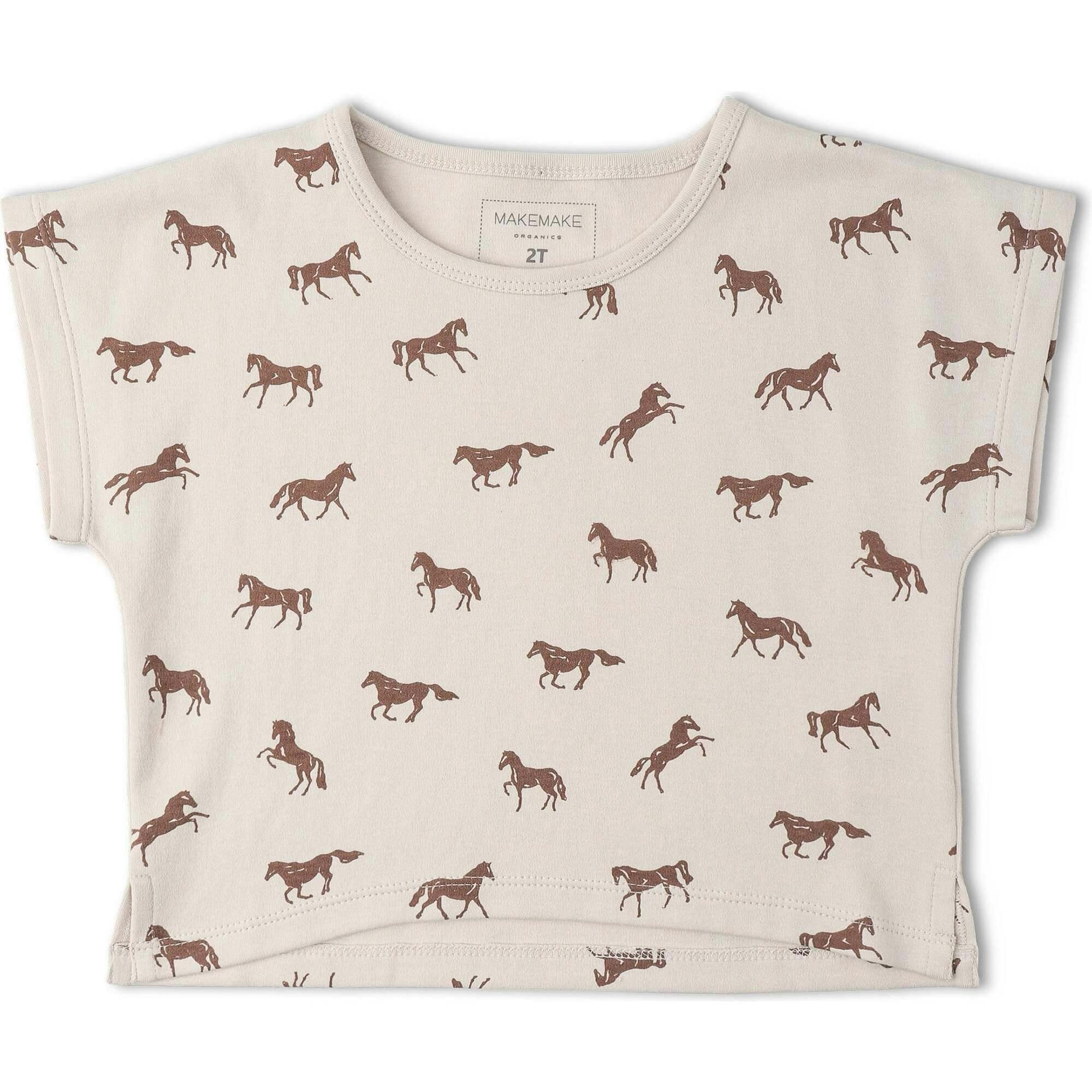 Organic Drop Shoulder Tee & Shorts Set - Horses