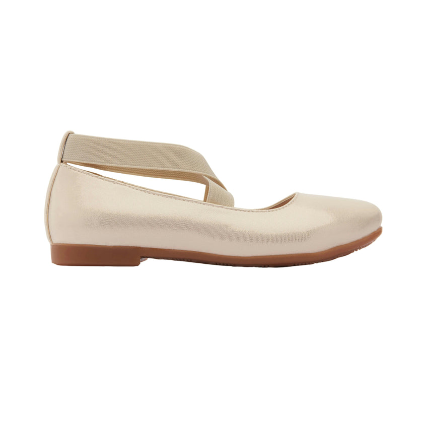 Toddler Gold Satin Ballerina Flats