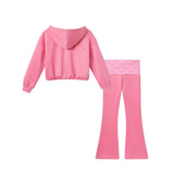 Tween Ponte Hoodie & Flare Leggings Set | Bubblegum Pink