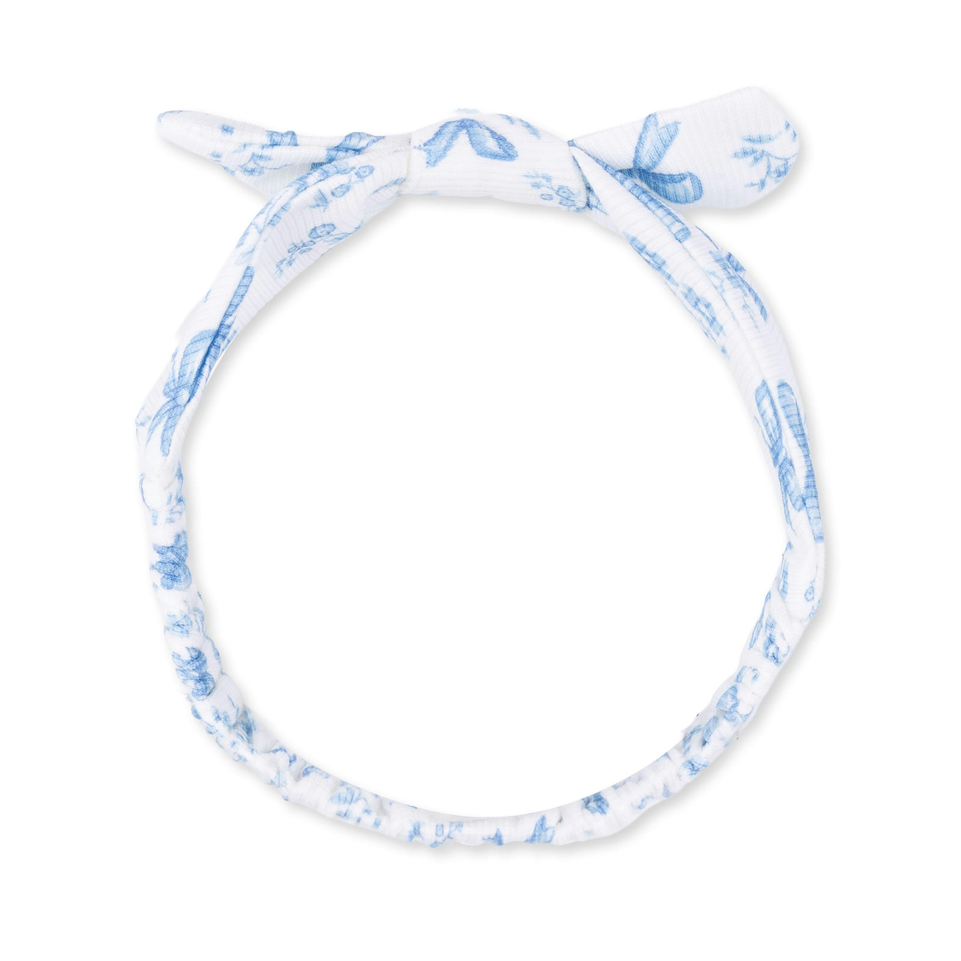 Blue Bows and Flowers - Knot Headband