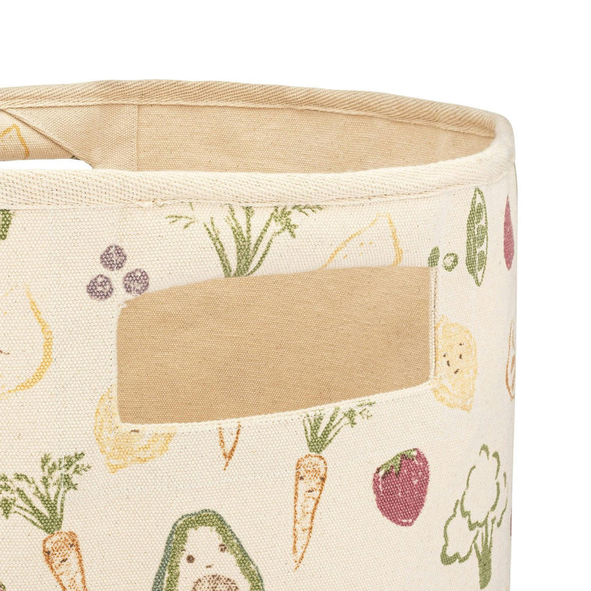Clementine Fruits & Veggies Canvas Storage Bin