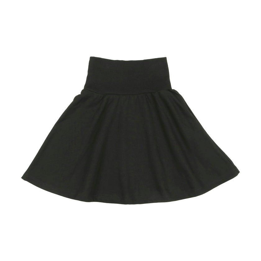 Girls Terry Ribbed Wide High Waist A-Line Short Skirt