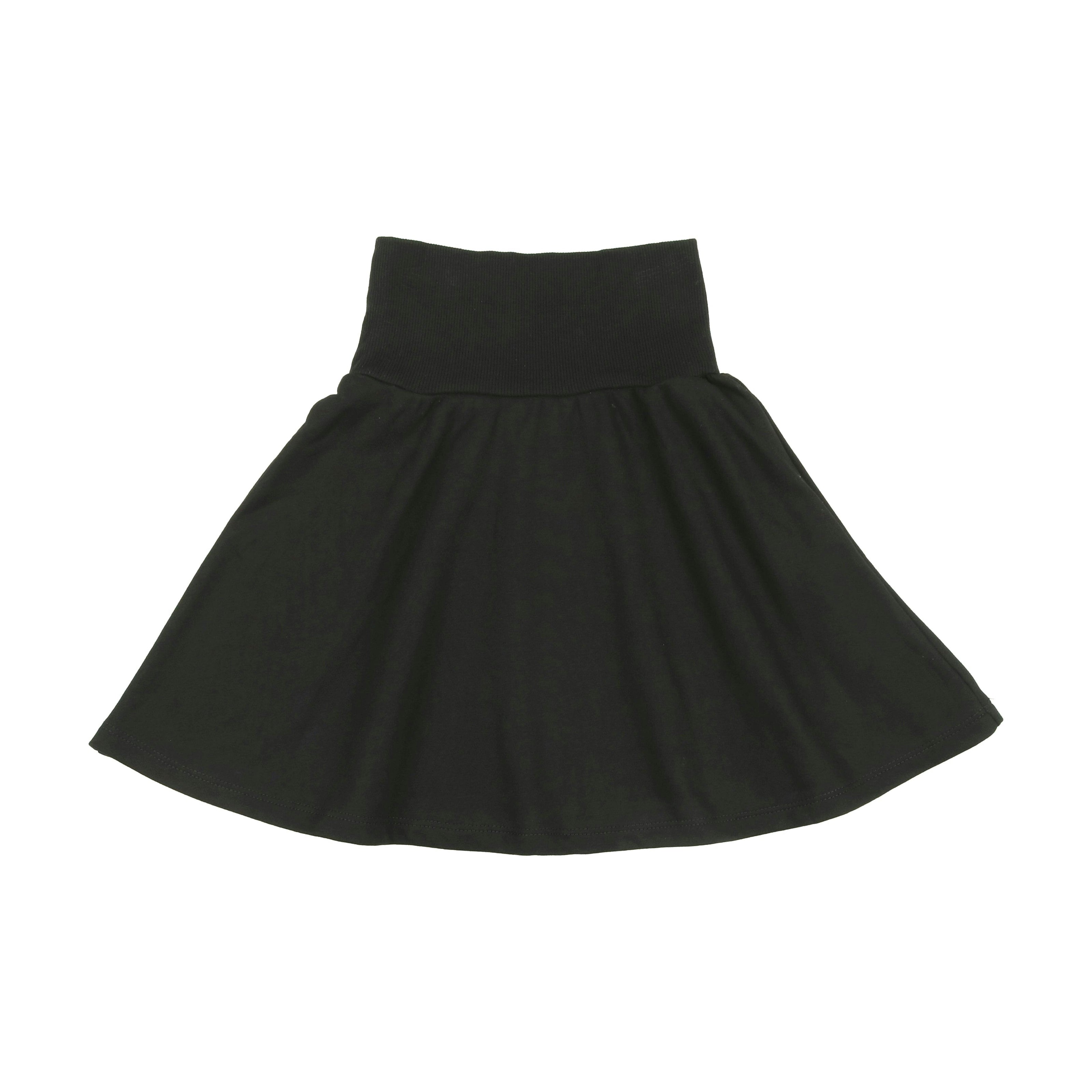 Girls Terry Ribbed Wide High Waist A-Line Short Skirt