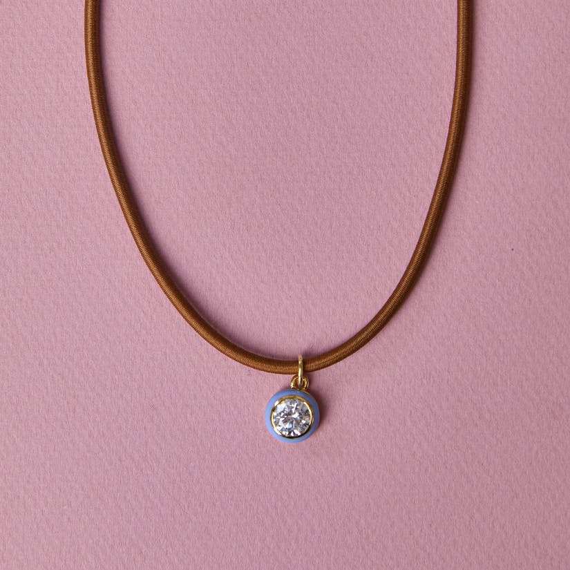 Bezel Clasp Cord Necklace