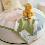 Custom Personalized Baby Sustainable Knit Throw Blanket - Sun Moon Stars Milestone