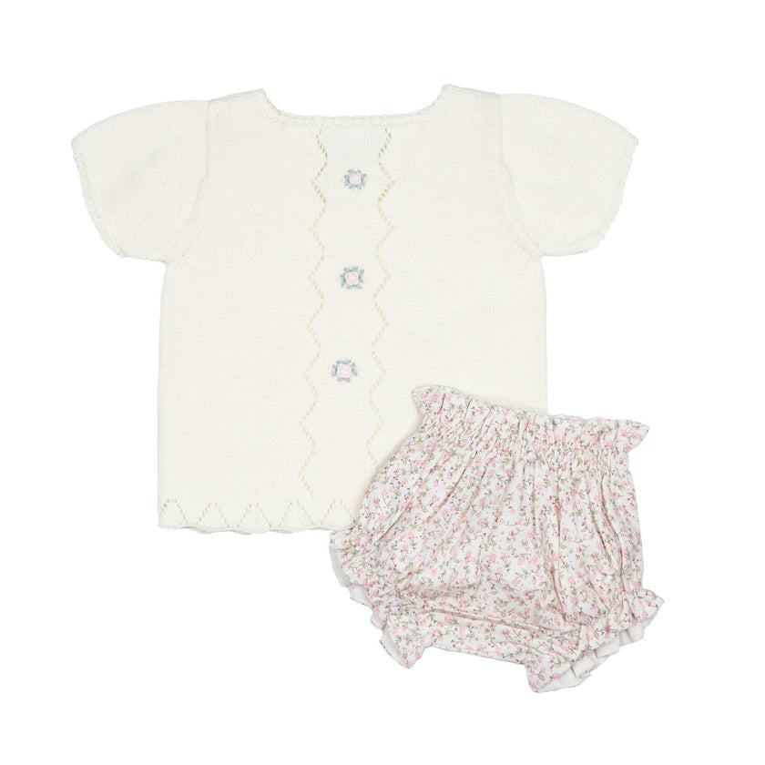 Colette Knit Diaper Set - Ivory