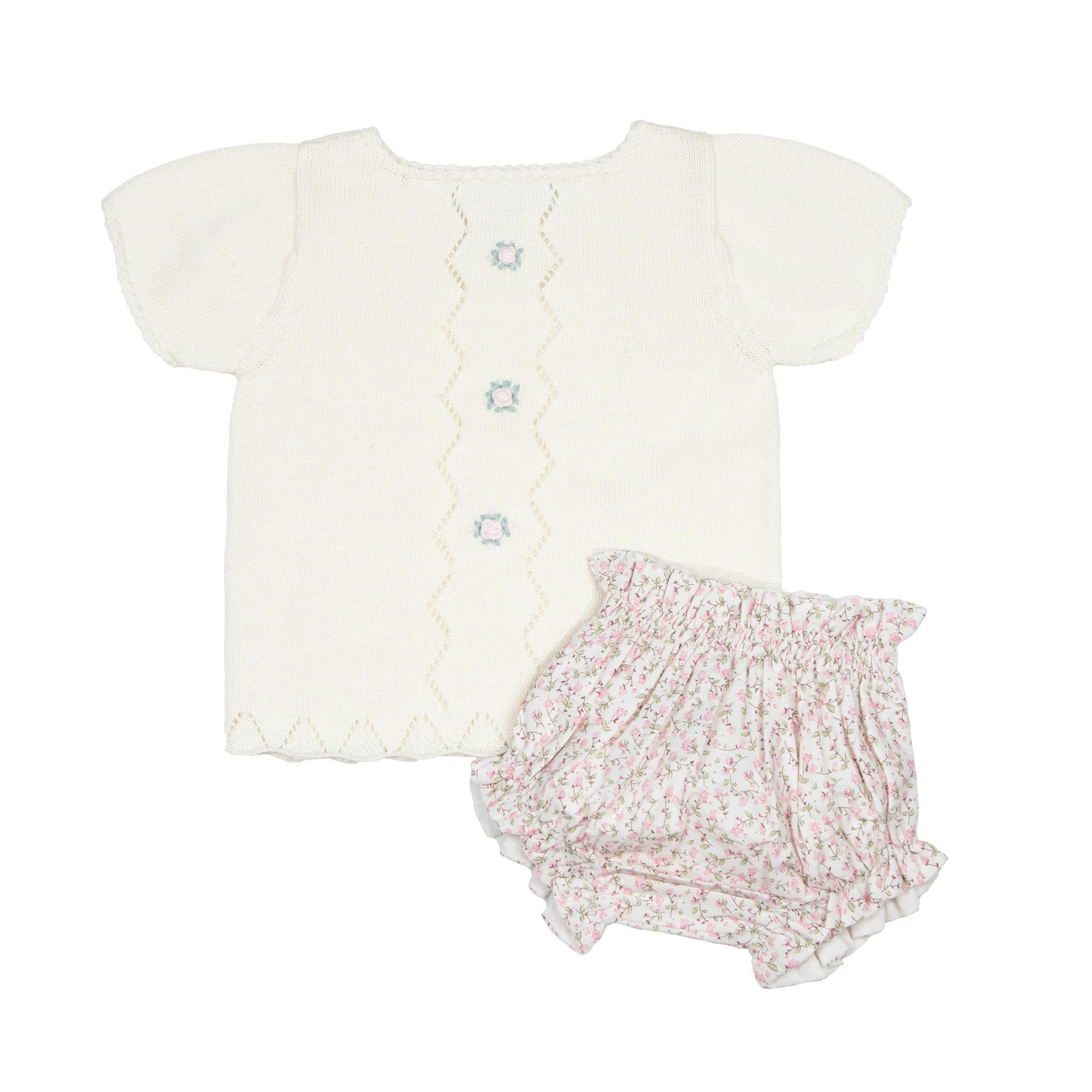 Colette Knit Diaper Set - Ivory