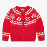 Kids cardigan in fair isle snowflakes
