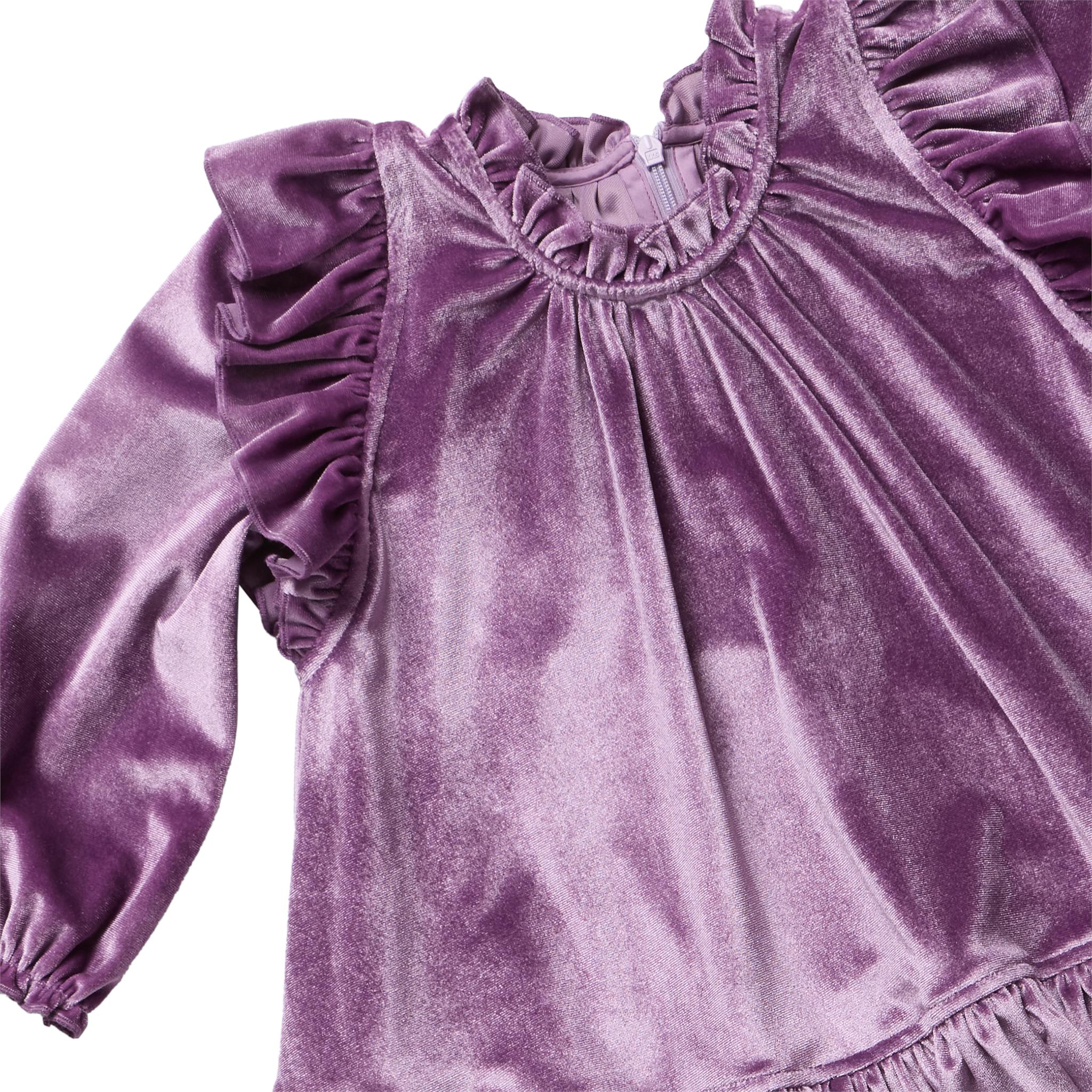 Girls Harper Dress - Lavender Velour