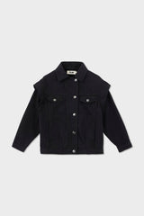 Organic Cotton Trucker Denim Jacket with Inset Sleeves