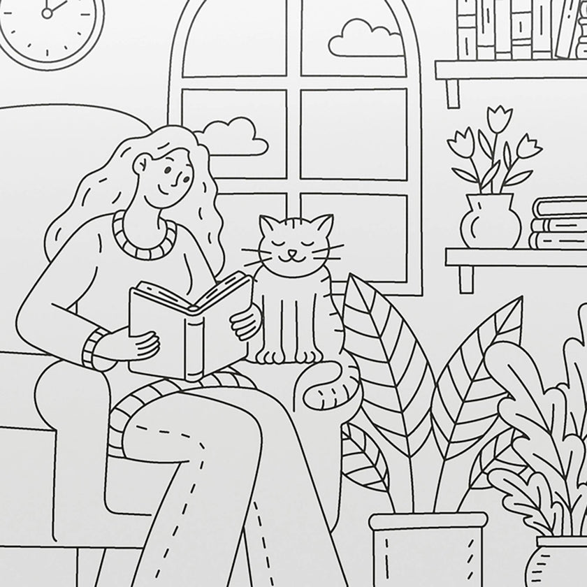 Art Maker: Cololoring Kit - Library Cats