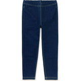 Denim-Like Elastic Waistband Leggings, Grey