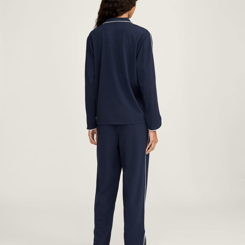 The Margaux Pima Pajama Set in Navy