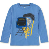 Boji & Train Graphic Tee, Blue