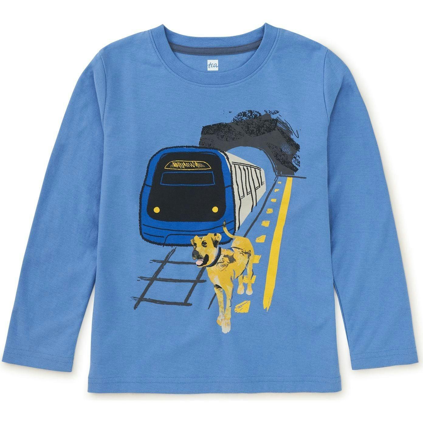 Boji & Train Graphic Tee, Blue