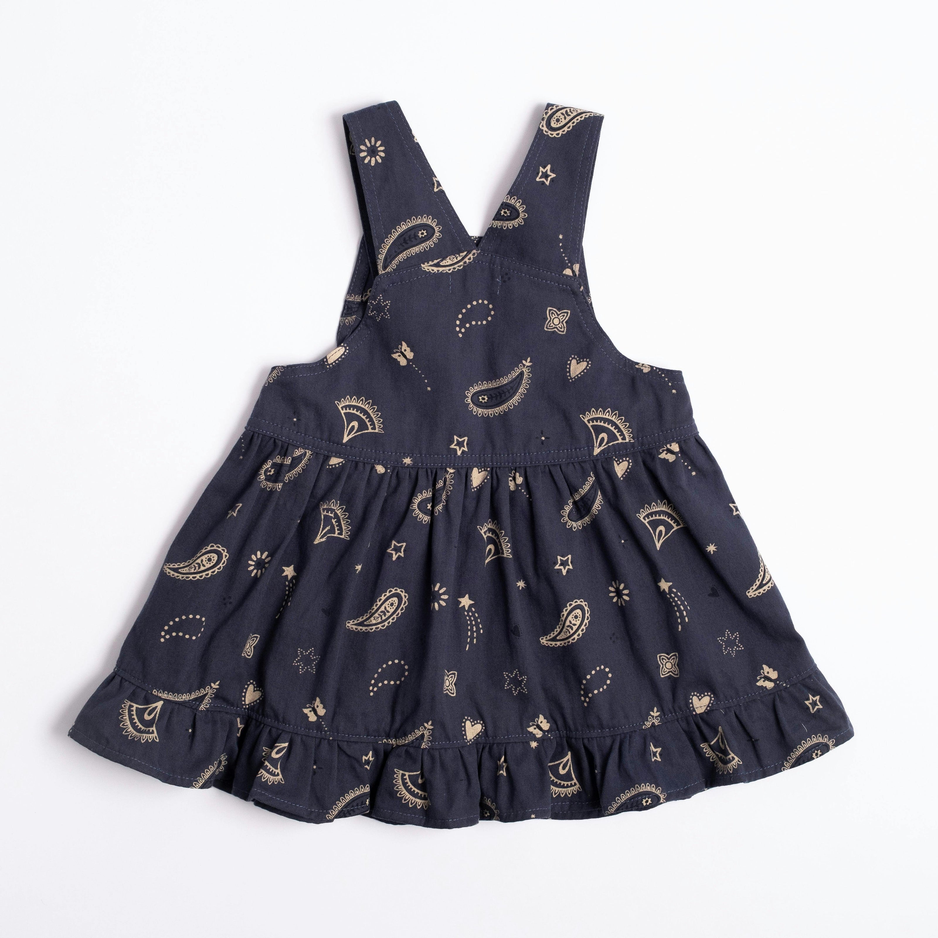 Overall Dress in Midnight Bandana