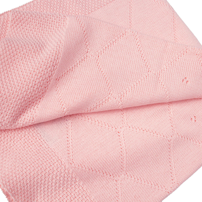 Classic Knit Receiving Blanket, Pink