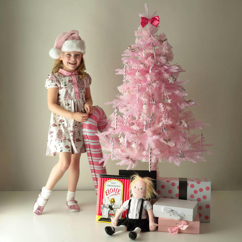 Eloise Christmas Tree Button-Front Dress 5y