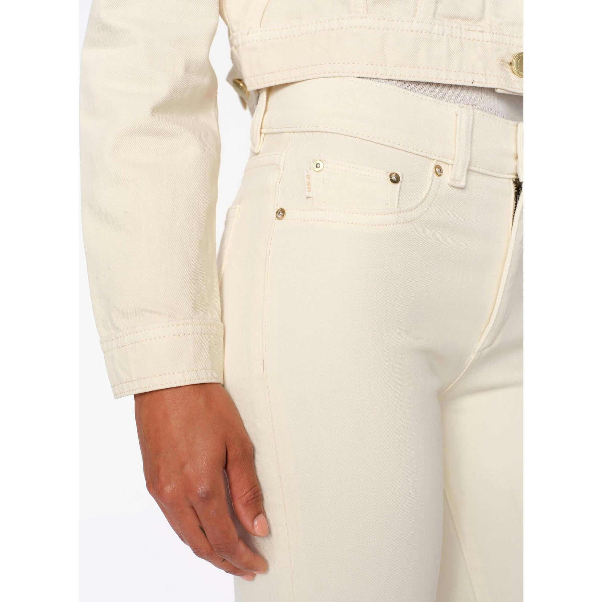Mara Straight Mid Rise Instasculpt™ Ankle Jeans | Ecru