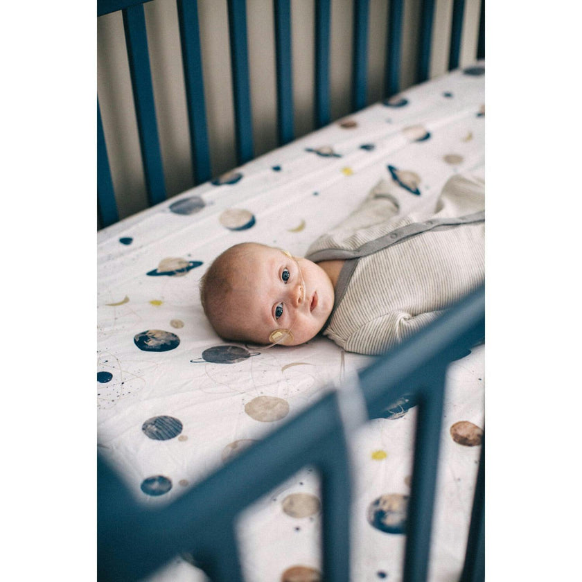 Cotton Muslin Crib Sheet - Planetary