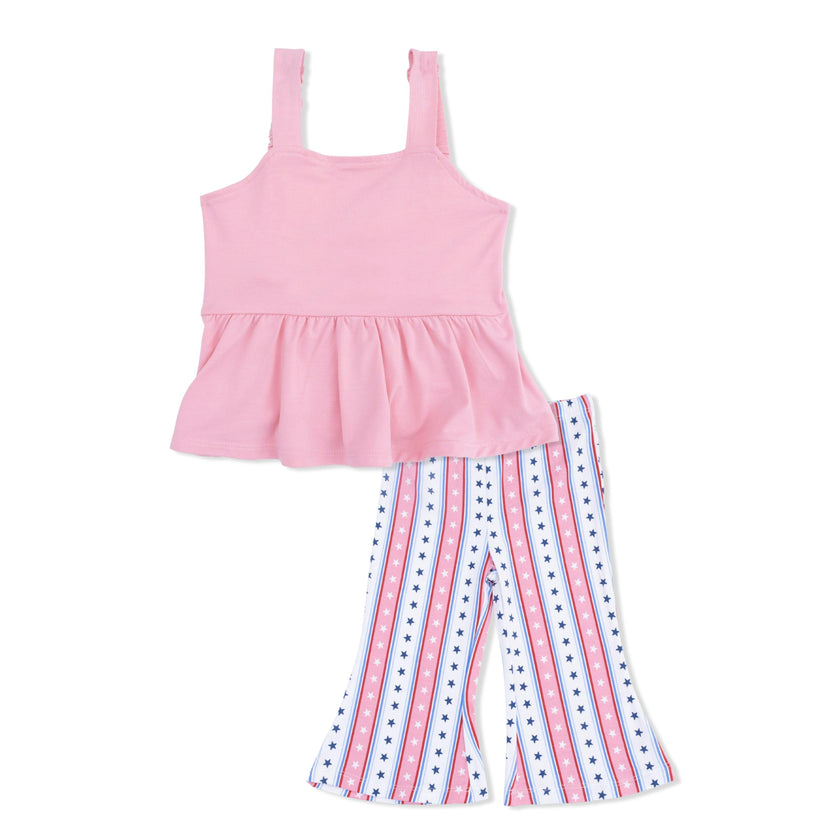 Stars and Stripes - Peplum Tank with Baby Bells