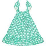 Mini Eva Girl's Dress Pineapple Crush Lagoon, Green