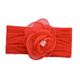 Multicolor Elastic Flower Headband Set