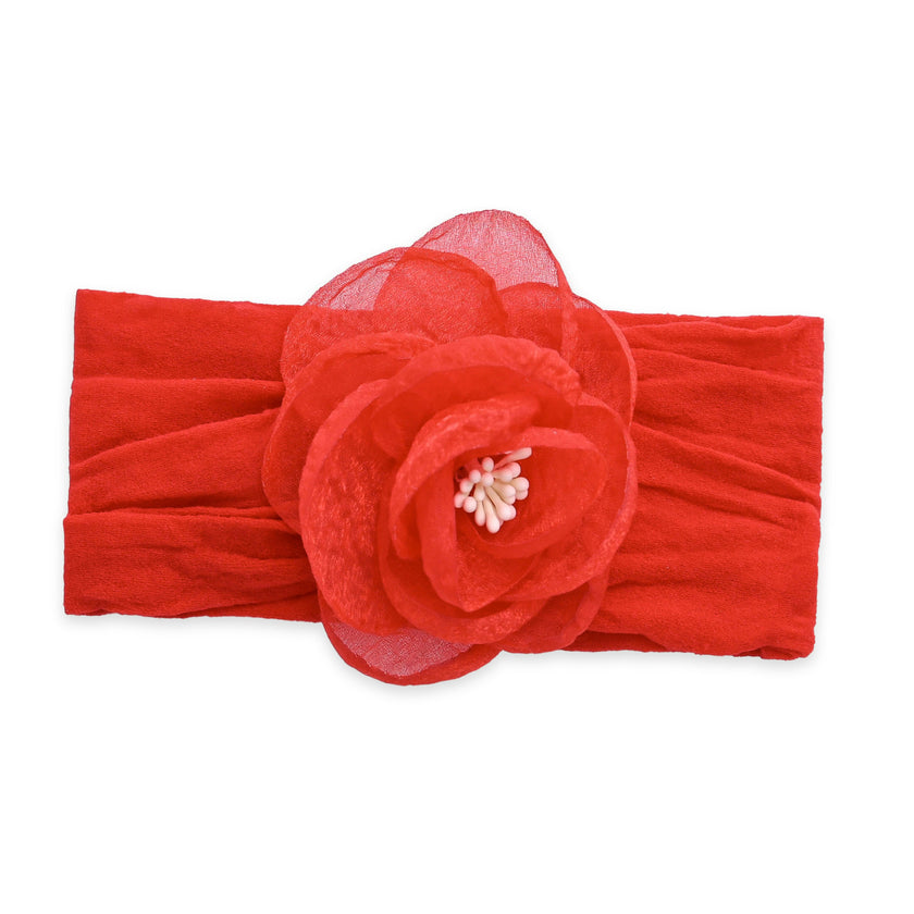 Multicolor Elastic Flower Headband Set